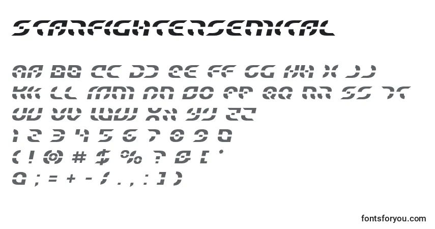 Czcionka Starfightersemital – alfabet, cyfry, specjalne znaki