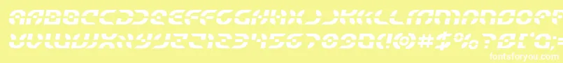 フォントStarfightersemital – 黄色い背景に白い文字