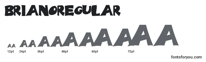 BrianoRegular Font Sizes