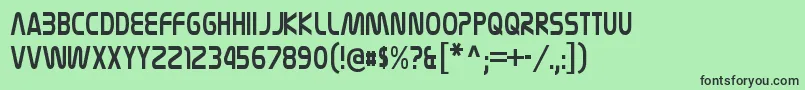 フォントNasalizationcdRegular – 緑の背景に黒い文字