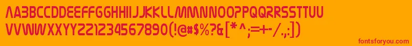 NasalizationcdRegular Font – Red Fonts on Orange Background