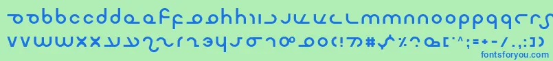 フォントMasterdom – 青い文字は緑の背景です。