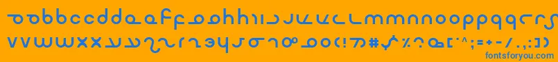 フォントMasterdom – オレンジの背景に青い文字