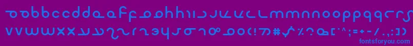 フォントMasterdom – 紫色の背景に青い文字