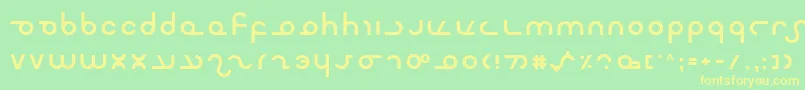 フォントMasterdom – 黄色の文字が緑の背景にあります