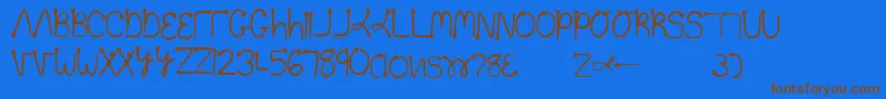 Toolazytopractice Font – Brown Fonts on Blue Background