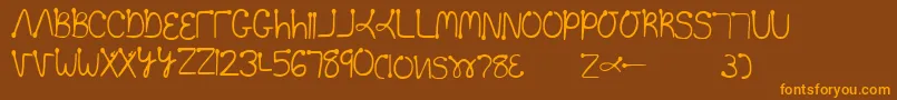 Toolazytopractice Font – Orange Fonts on Brown Background