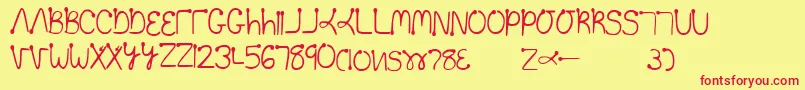 Toolazytopractice Font – Red Fonts on Yellow Background