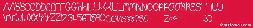 フォントToolazytopractice – 赤い背景に白い文字