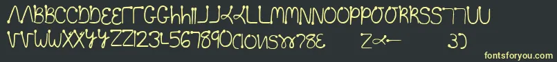 Toolazytopractice-Schriftart – Gelbe Schriften auf schwarzem Hintergrund