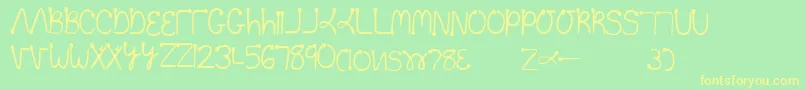 Toolazytopractice Font – Yellow Fonts on Green Background