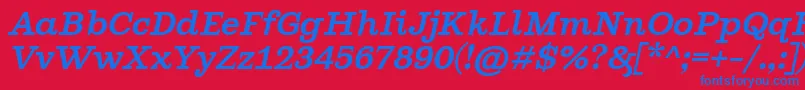 GhostlightItalic Font – Blue Fonts on Red Background