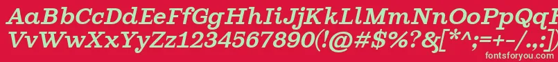 GhostlightItalic Font – Green Fonts on Red Background