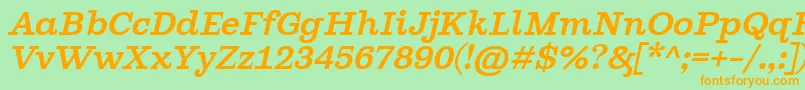 GhostlightItalic Font – Orange Fonts on Green Background