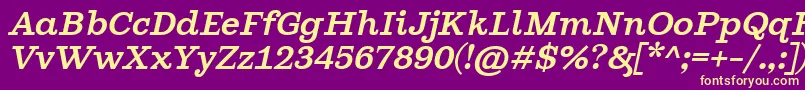 GhostlightItalic Font – Yellow Fonts on Purple Background