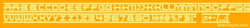 Empirestatenf-Schriftart – Gelbe Schriften auf orangefarbenem Hintergrund