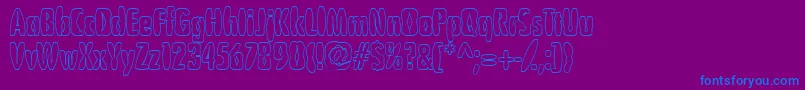 Puffedrice-Schriftart – Blaue Schriften auf violettem Hintergrund
