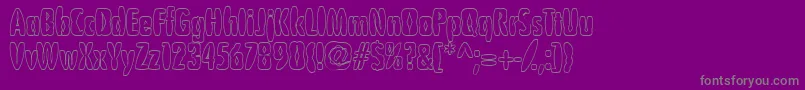 Puffedrice-Schriftart – Graue Schriften auf violettem Hintergrund
