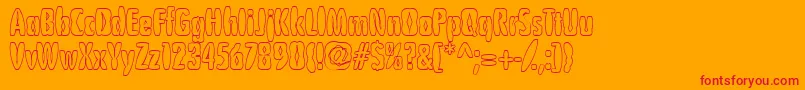 Puffedrice-Schriftart – Rote Schriften auf orangefarbenem Hintergrund