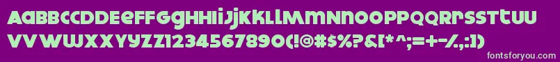 Dokyo ffy-Schriftart – Grüne Schriften auf violettem Hintergrund