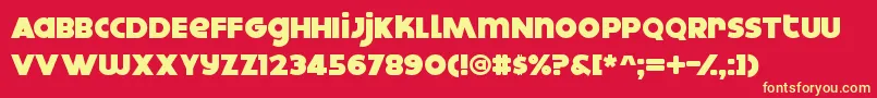 Dokyo ffy Font – Yellow Fonts on Red Background