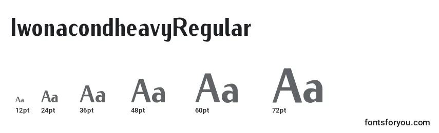 Размеры шрифта IwonacondheavyRegular