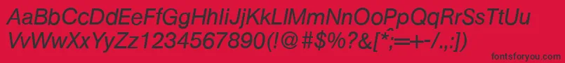 AtkinsItalic Font – Black Fonts on Red Background