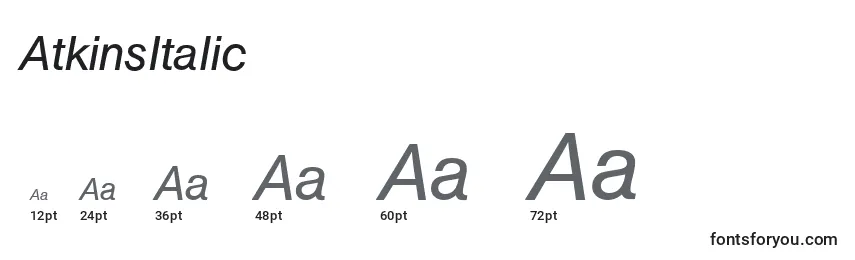 Größen der Schriftart AtkinsItalic