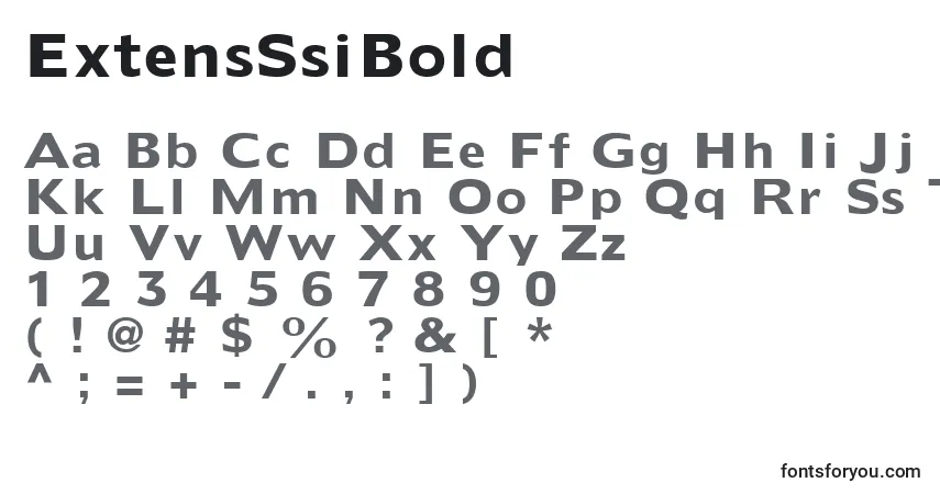 Czcionka ExtensSsiBold – alfabet, cyfry, specjalne znaki
