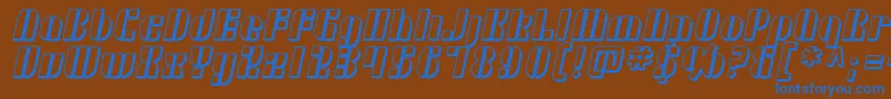 SfRetrospliceShaded Font – Blue Fonts on Brown Background