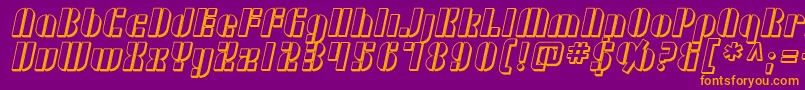 SfRetrospliceShaded Font – Orange Fonts on Purple Background