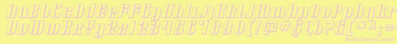 SfRetrospliceShaded Font – Pink Fonts on Yellow Background