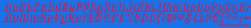 SfRetrospliceShaded Font – Red Fonts on Blue Background