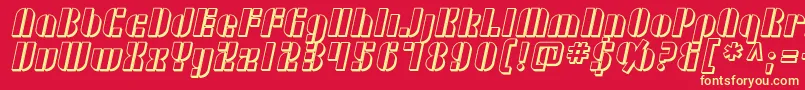 SfRetrospliceShaded Font – Yellow Fonts on Red Background