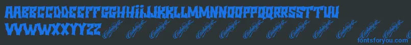 Minggupagi Font – Blue Fonts on Black Background