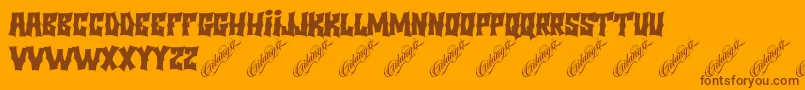 Minggupagi Font – Brown Fonts on Orange Background