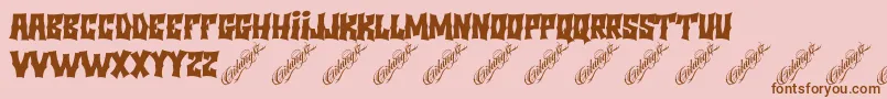 Minggupagi Font – Brown Fonts on Pink Background