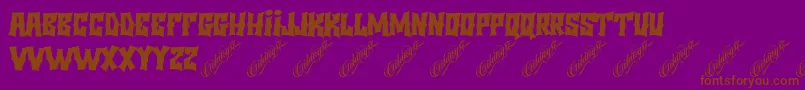 Minggupagi Font – Brown Fonts on Purple Background