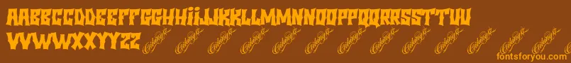 Minggupagi Font – Orange Fonts on Brown Background