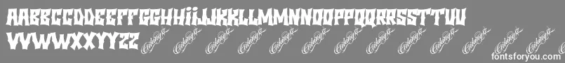 Minggupagi-fontti – valkoiset fontit harmaalla taustalla