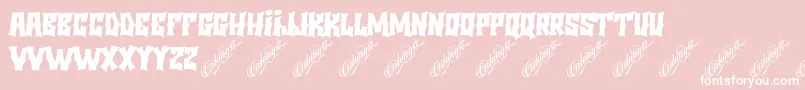 Minggupagi Font – White Fonts on Pink Background