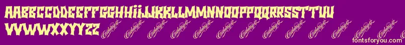 Minggupagi Font – Yellow Fonts on Purple Background