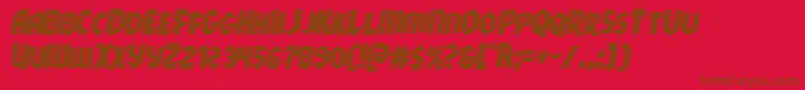 Xmasxpressital Font – Brown Fonts on Red Background