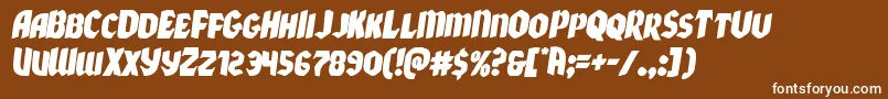 Xmasxpressital Font – White Fonts on Brown Background