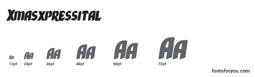 Xmasxpressital Font Sizes