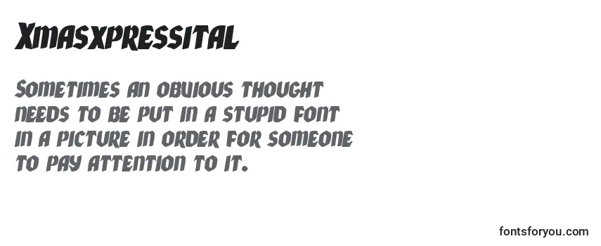 Review of the Xmasxpressital Font