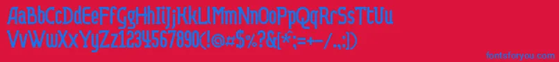 Dvaprobelac Font – Blue Fonts on Red Background