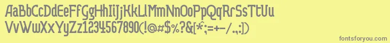 Dvaprobelac Font – Gray Fonts on Yellow Background