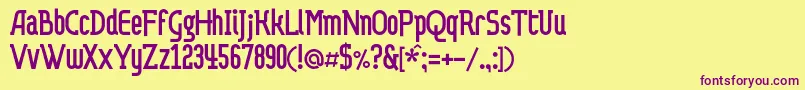 Dvaprobelac Font – Purple Fonts on Yellow Background