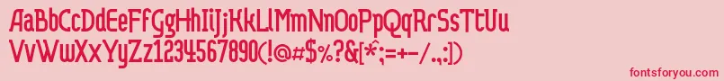 フォントDvaprobelac – ピンクの背景に赤い文字